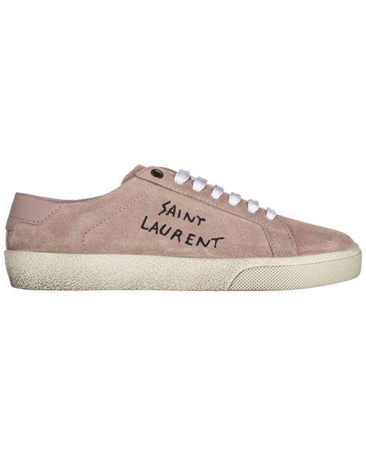 Saint Laurent Pink Shoes Suede Trainers Sneakers