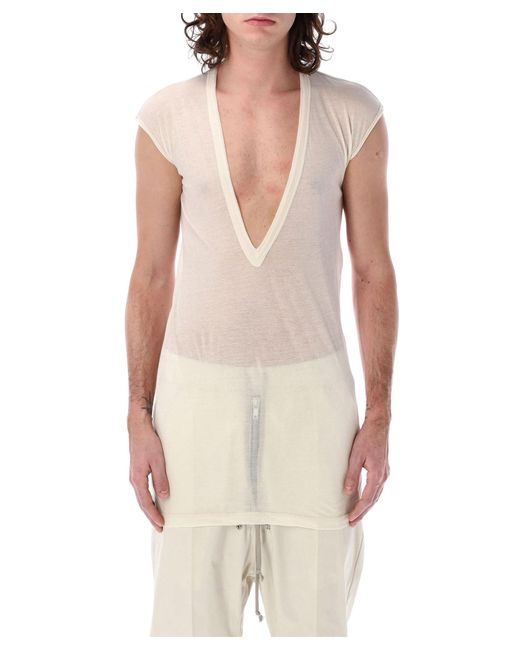 Canottiera dylan t di Rick Owens in Natural da Uomo