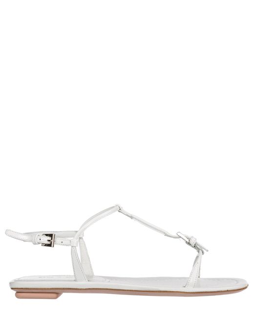 Prada Leather Sandals in White - Save 4% | Lyst UK