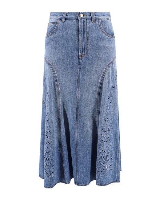 Chloé Blue Midi Skirt