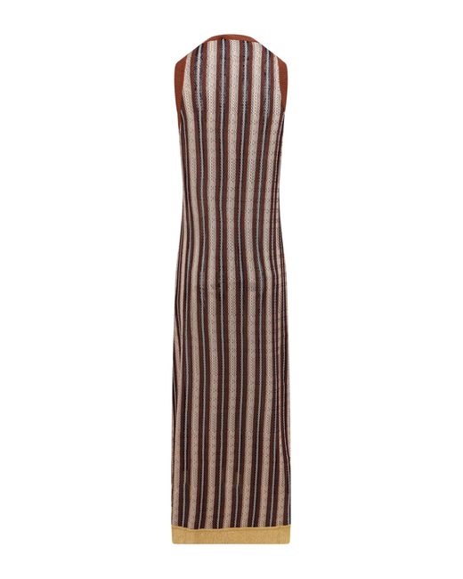 Erika Cavallini Semi Couture Brown Fedora Long Dress