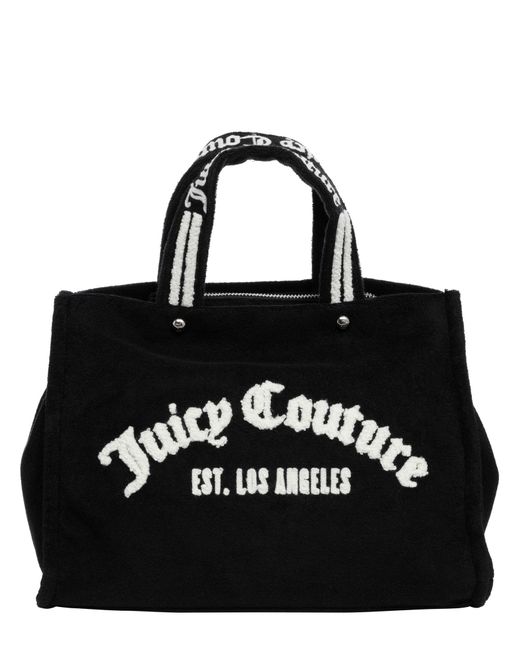 Juicy Couture Black Iris Towelling Tote Bag
