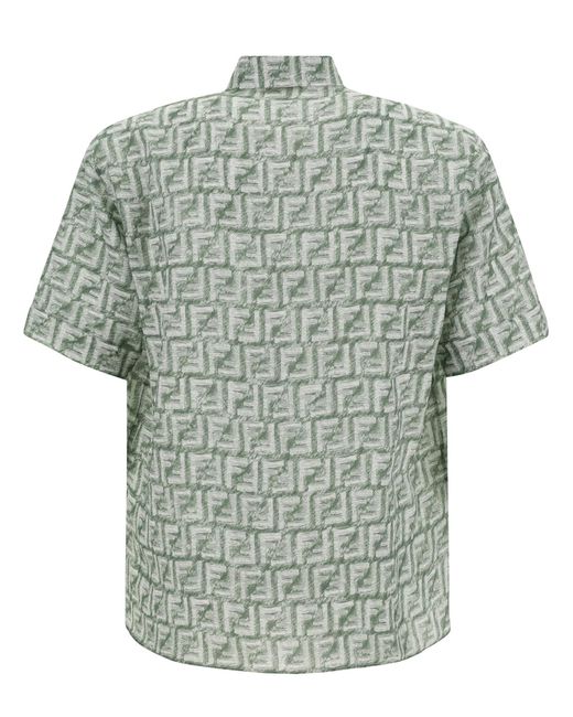 Fendi Gray Short Sleeve Shirt for men