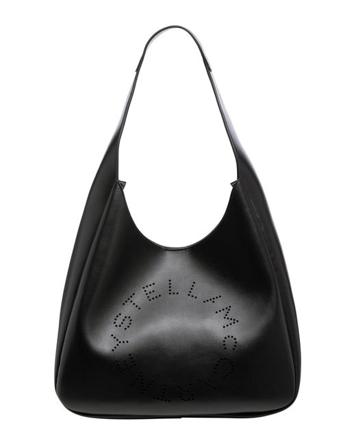 Stella McCartney Black Stella Logo Hobo Bag