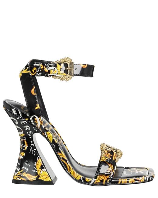 Versace Metallic Kirsten Watercolour Couture Heeled Sandals