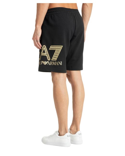 EA7 Black Track Shorts for men