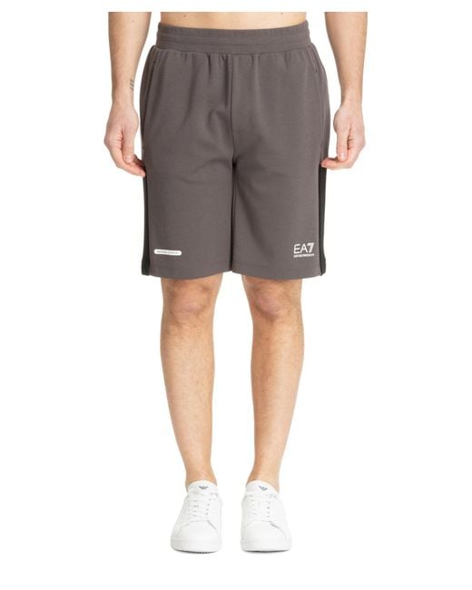 EA7 Gray Track Shorts for men