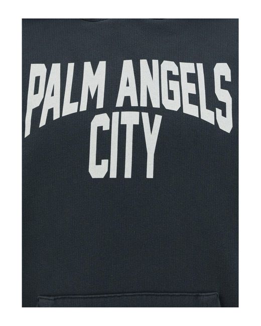 Palm Angels Blue Hoodie for men