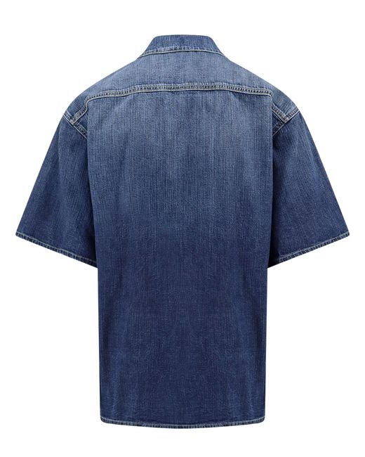 Alexander McQueen Blue Short Sleeve Shirt for men