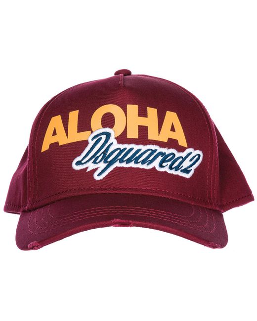 DSQUARED2 ADJUSTABLE MEN/'S COTTON HAT BASEBALL CAP NEW RED C69