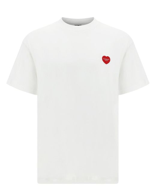 Carhartt WIP White Double Heart T-shirt for men
