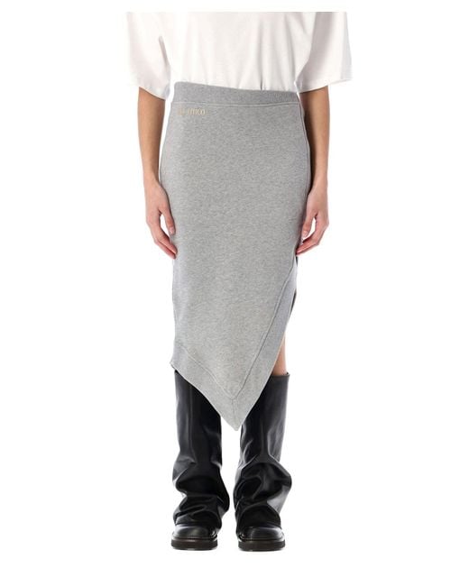 The Attico Gray Midi Skirt