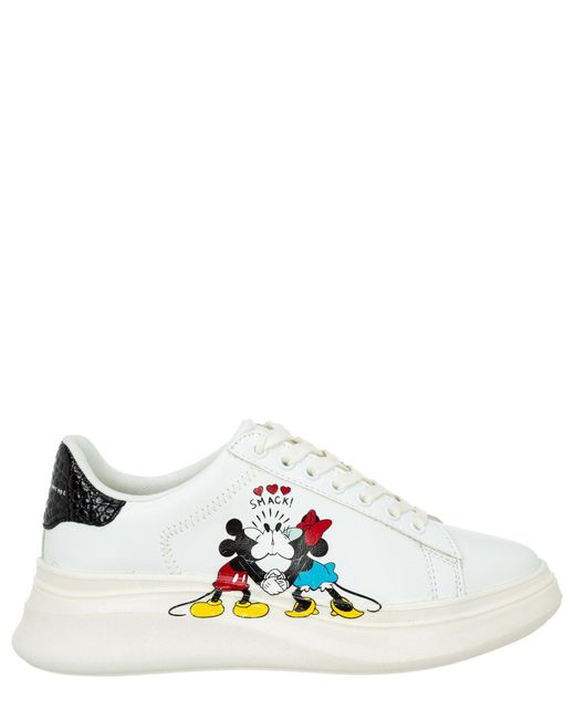MOA White Disney Mickey And Minnie Mouse Double Gallery Sneakers