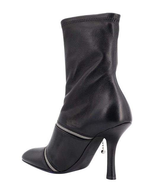 Burberry Black Peep Zip-detailed Ankle Boots