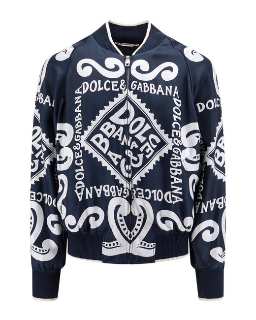 Dolce & Gabbana Blue Marina Bomber Jacket for men
