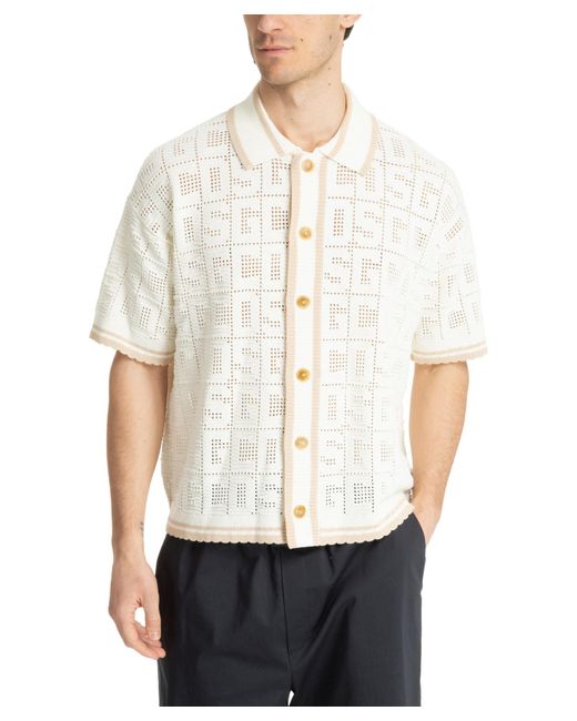 Gcds White Monogram Short Sleeve Shirt for men