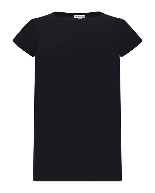 James Perse Black Curved Hem T-shirt