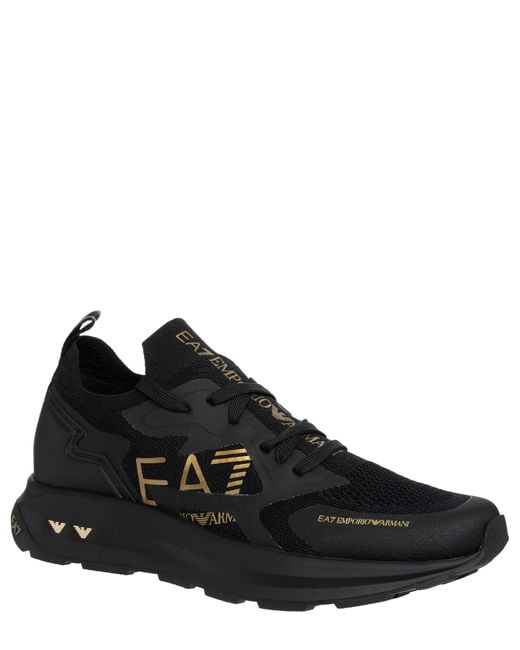 Sneakers altura knit di EA7 in Black da Uomo