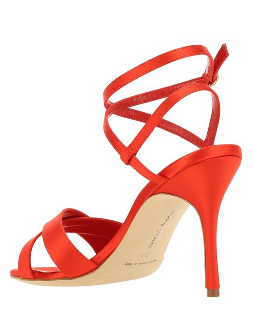 Manolo Blahnik Red Heeled Sandals