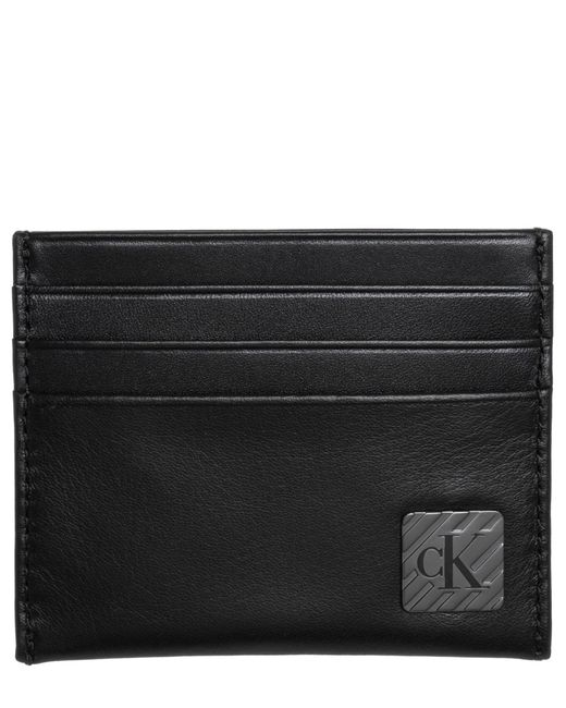 Calvin Klein Leather Credit Card Holder in Black for Men Lyst