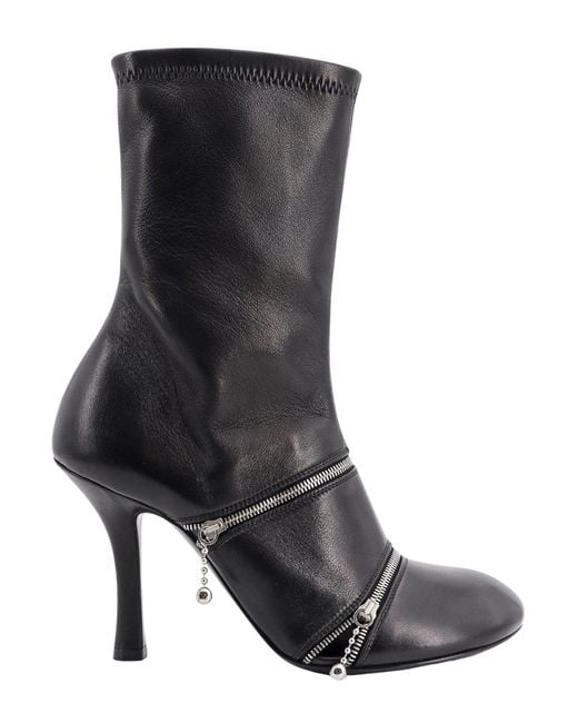 Burberry Black Peep Zip-detailed Ankle Boots
