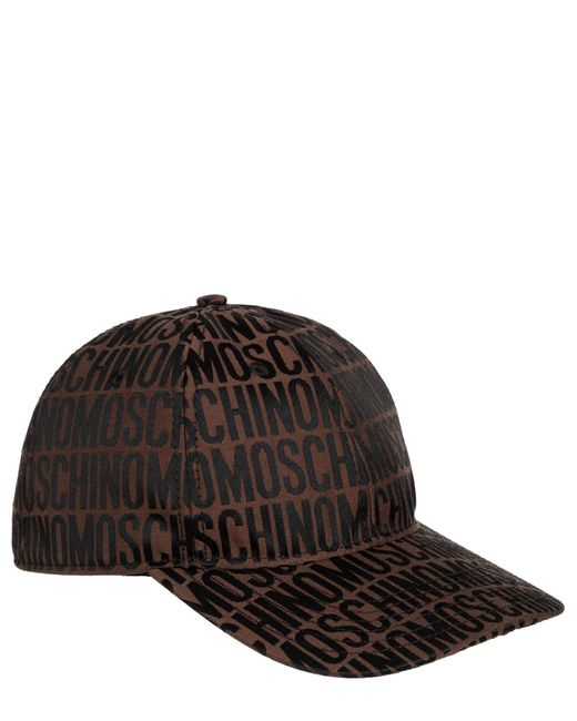 Moschino Brown Logo Cotton Hat for men