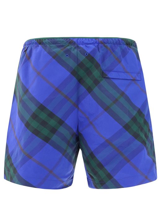 Burberry Blue Tartan Swim Shorts for men