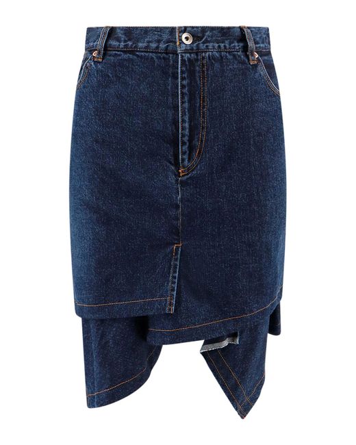 Sacai Blue Mini Skirt