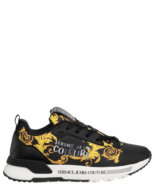 Versace Black Logo-print Lace-up Sneakers