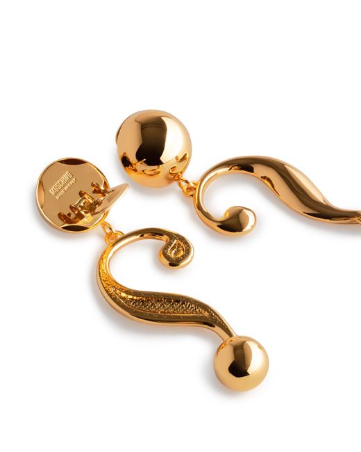 Moschino Metallic Double Question Mark Earrings