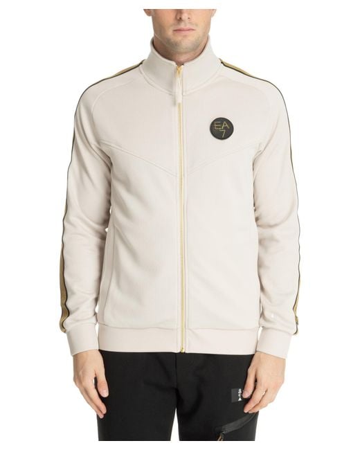 EA7 Natural Zip-up Sweatshirt for men