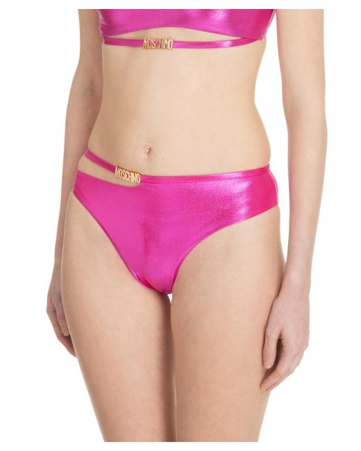 Slip bikini swim di Moschino in Pink
