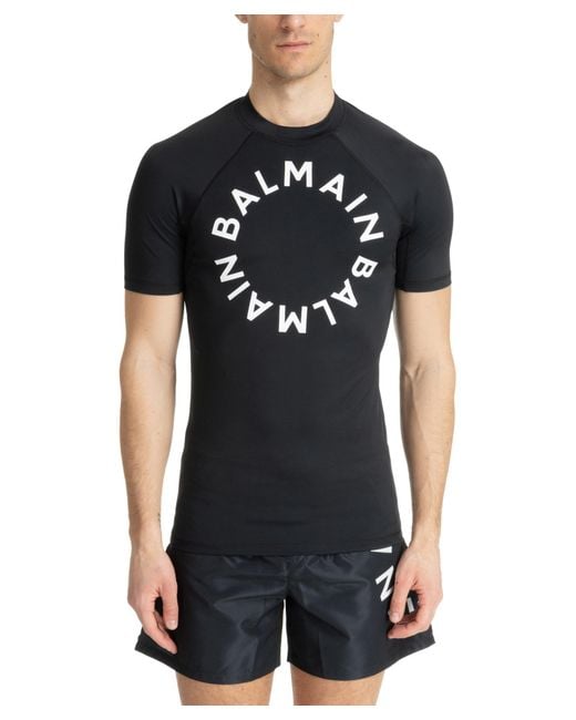 T-shirt swimwear di Balmain in Black da Uomo