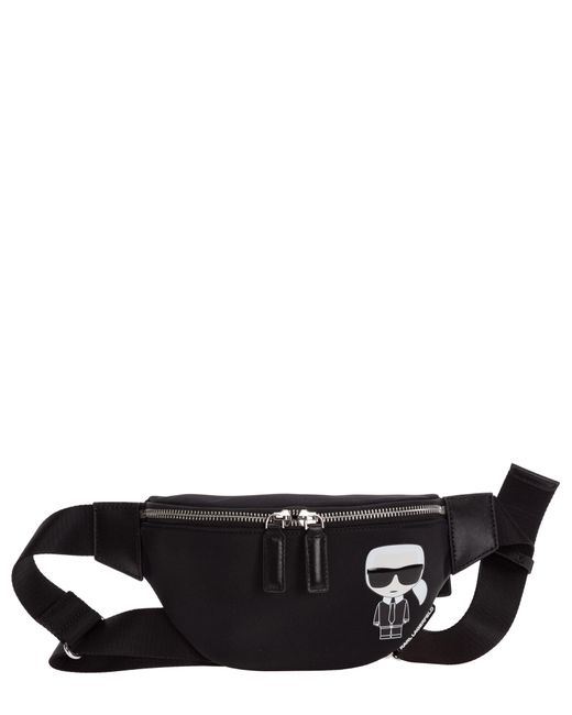 Karl Lagerfeld Black K/ikonik Leather Belt Bag