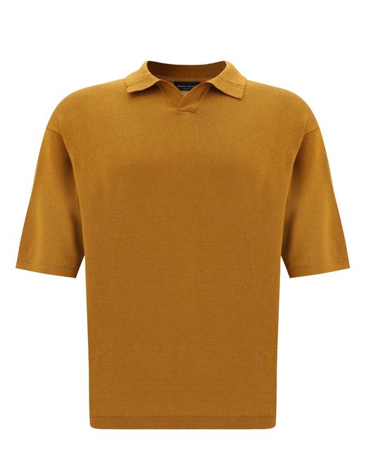 Roberto Collina Brown Boxy Polo Shirt for men