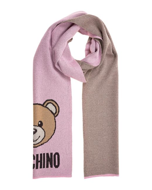 Moschino Teddy Bear Viscose Scarf in Pink | Lyst UK