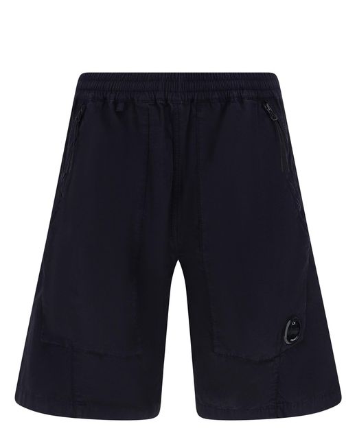 C P Company Blue Track Shorts for men