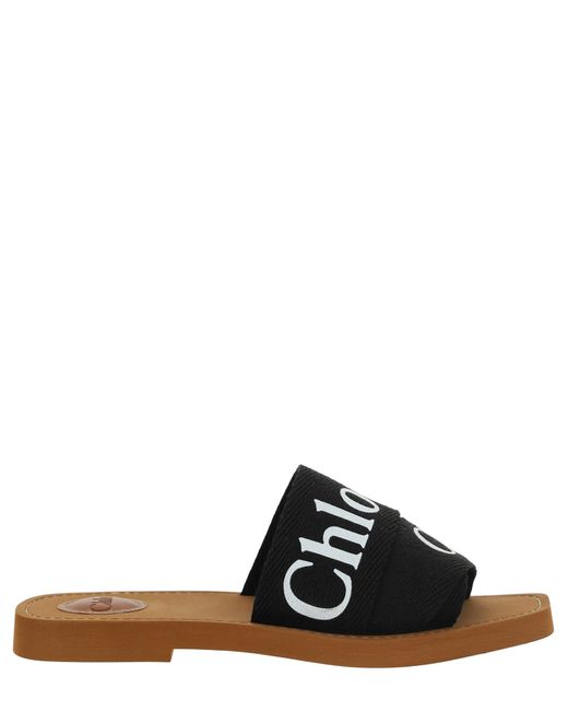 Chloé Black Woody Sandals