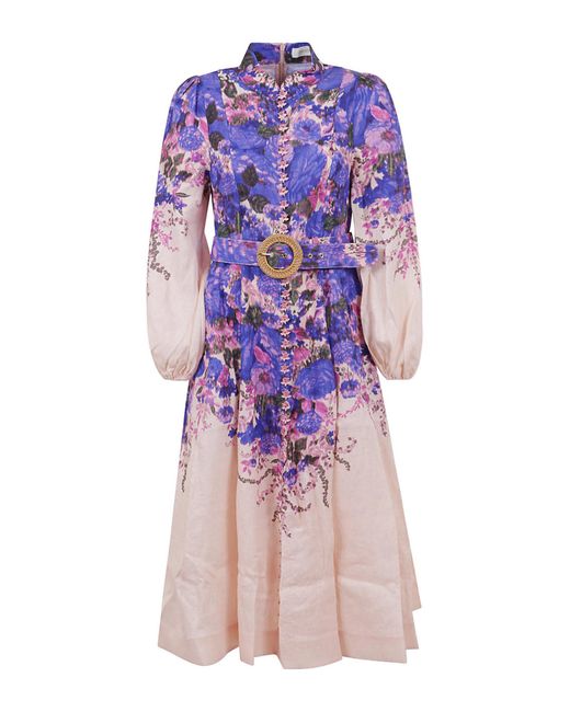Zimmermann Purple Long Dress