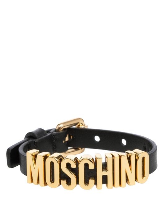 Moschino Black Logo Lettering Bracelet