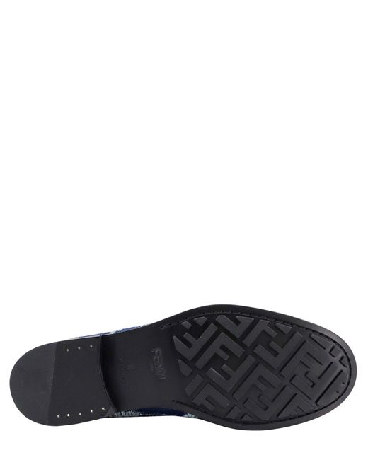 Fendi Blue Denim 'loafers' Shoes, for men