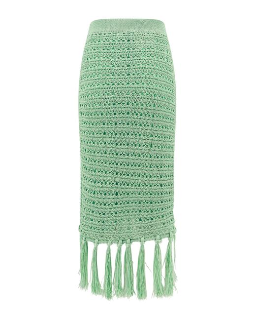 Erika Cavallini Semi Couture Green Midi Skirt