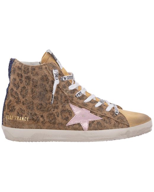 Golden Goose Deluxe Brand Brown Shoes High Top Suede Trainers Sneakers Francy