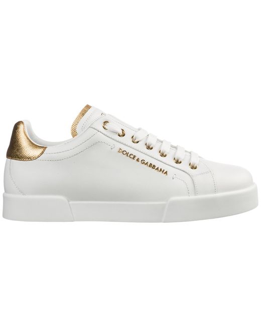 Dolce & Gabbana White Men's Shoes Leather Trainers Sneakers Portofino Light for men