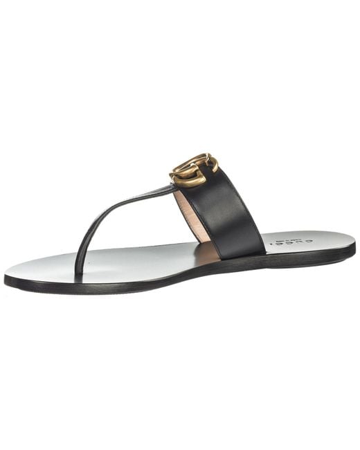 Gucci Marmont Leather Thong Sandal in 