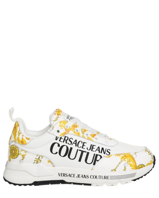 Versace Jeans White Dynamic Chain Couture Leather Sneakers