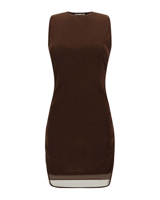 Saint Laurent Brown Mini Dress