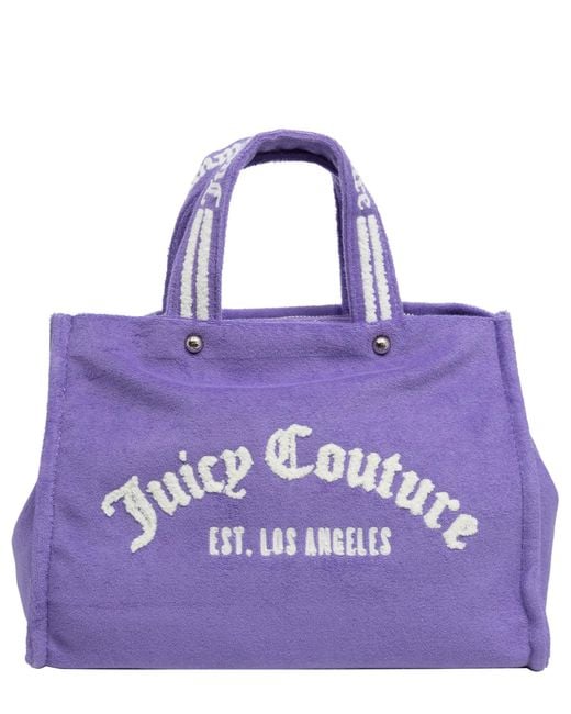 Juicy Couture Purple Iris Towelling Tote Bag