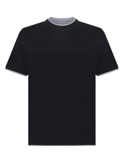 Brunello Cucinelli Black T-shirt for men