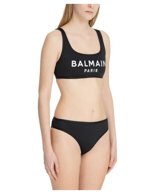 Balmain Black Logo Bikini